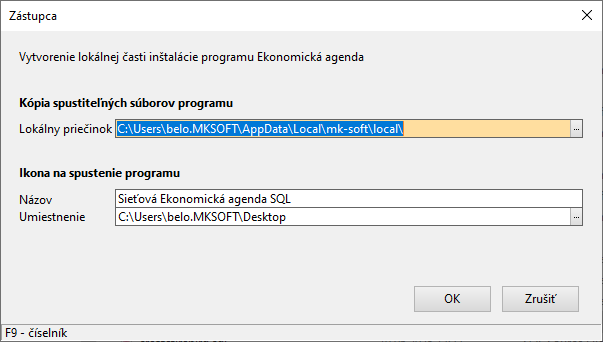 Lokálna inštalácia sieťovej verzie